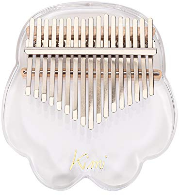 Techigher Kalimba 17 Tasten, Acryl, transparentes Daumenklavier, Kristall, Katzenklauenform, mit Acryl-Ständerhalter für Kinder und Erwachsene, Anfänger