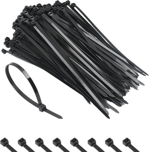 TT ThreadTrade Black Nylon Cable Ties, Multi-Purpose, Secure Self-Locking Mechanism, UV Resistant, (250mm x 4mm), Pack of 600