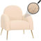Lounge-Sessel HWC-N69, Cocktailsessel Sessel, Retro Nosagfederung Stoff/Textil Chenille - Creme-weiß