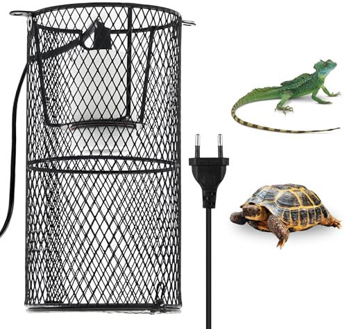 BORDEAG Lampe chauffante pour reptiles avec panier de protection, panier de protection, panier de protection, support de lampe chauffante pour reptiles, lampe chauffante pour reptiles pour lampe