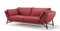 sofanella Leder Funktionssofa Estella 3-Sitzer Rot Sofa in 2 Größen bestellbar