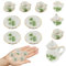 GUOYOU 1:12 Dollhouse Ceramic Tea Set 15 Pack Mini Porcelain Flower Tea Cup Set Dollhouse Accessories Kitchen Miniature Simulation Furniture Set Model for Baby Boy Girl Dollhouses