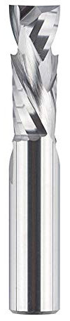 SpeTool 1/2 Inch Shank Spiral Router Bit, Up & Down Cut Compression, 1-1/4 Inch Cutting Length, 3 Inch Total Length, Solid Carbide End Mill for Woodworking
