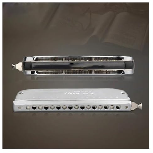 Mundharmonika Professionelle Chromatische Mundharmonika 16 Löcher 64 Töne Goldene Professionelle Harfe(Boat shape)