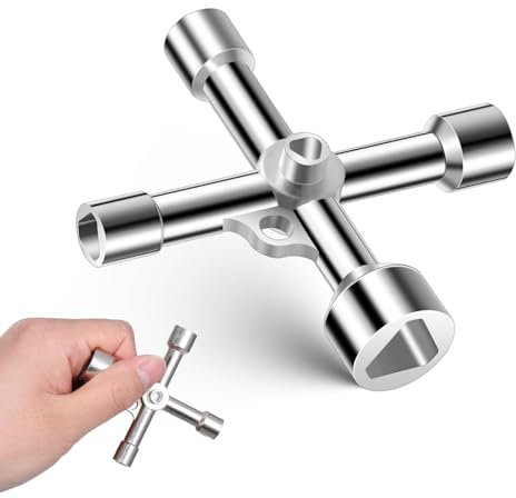 JJUNW Multifunktionaler Dreikantschlüssel Set, 5-in-1 Schaltschrankschlüssel Universalschlüssel Kreuzschlüssel für Absperrpfosten Elektrische Wasser Gas Meter Box Schrank