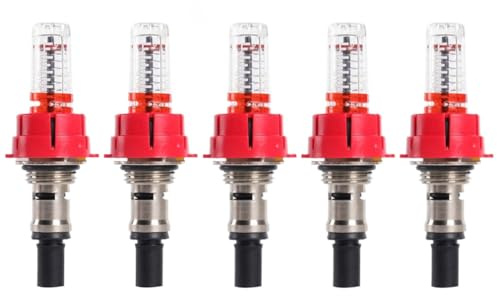 YUETTYY 1/5/10 Pcs Underfloor Heating Manifold Flow Meter, G1/2 G3/8 Visual Flow Monitoring Regulator for Underfloor Heating Systems, Flowmeter Regulator Optimizing Heat Distribution (3/8,5Pcs)