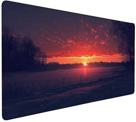 Mouse Pad Red Mouse Mat Sunset (1) Desk Mat,1400x600x3mm Large Mousepad,Extended Waterproof & Durable Mousemat,Gaming Mouse Pad with Anti-Slip Base,Desk Accessories for Decor Woman/Men Gifts J1-922