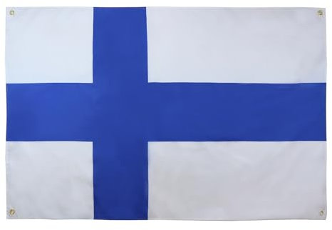 AZ FLAG Finnische Flagge, 150 x 90 cm, mit 4 Ösen, finnischer Pavillon für Balkon oder Wand