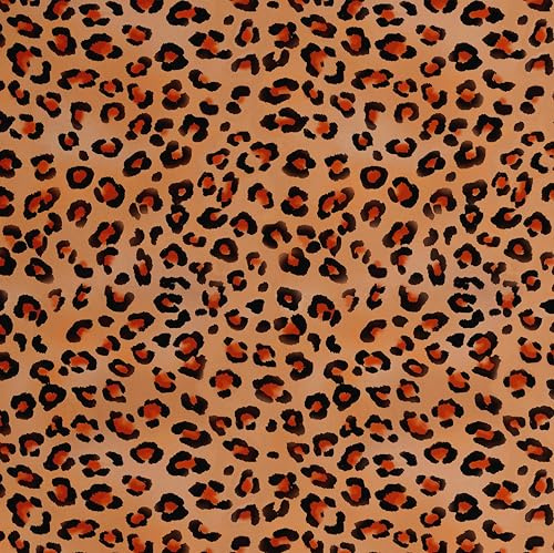 S4Sassy Leopard Print Wallpaper- Orange Animal Theme Removable Walls Covering, 25 x 240 Self-Adhesive Vinyl Wall Paper, Decorative Wallwrap, Easy DIY Walls Covering for Bedroom, Living Room