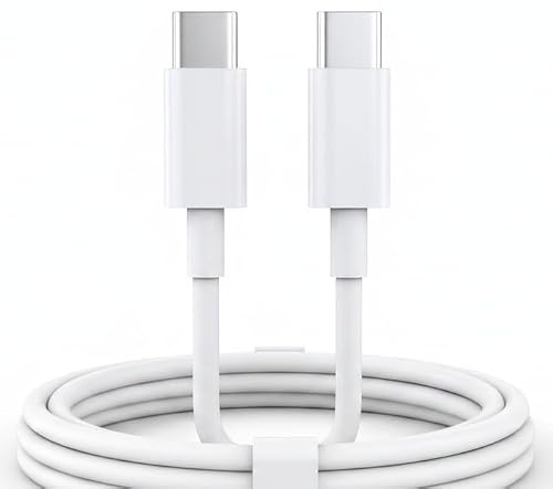 Duradeals USB-C to USB-C Charger Cable, White, 2 meters | Fast Charging, Type C USB 2.0, MacBook Pro Compatible, iPhone 17/16/15 Compatible, iPad Pro Compatible
