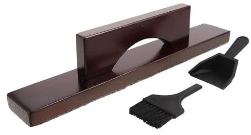 Housoutil Shuffleboard Table Broom and Dustpan Set with Odor-free Materials and Gentle Non-scratch Bristles, Sturdy Portable Cleaning Tool for Household Game Rooms and Outdoor Use