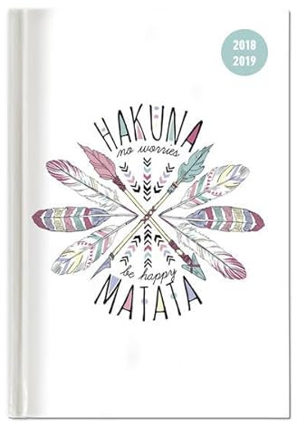 Collegetimer Hakuna Matata 2018/2019 - Schülerkalender A6 - Weekly - 224 Seiten: No worries be happy