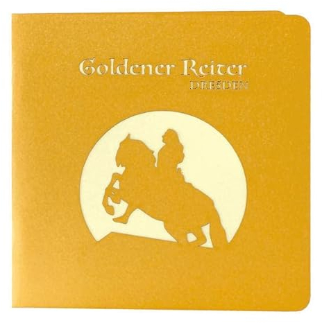 Wunderkarte Goldener Reiter Dresden gold: 3D, Klappkarte, Midi-format