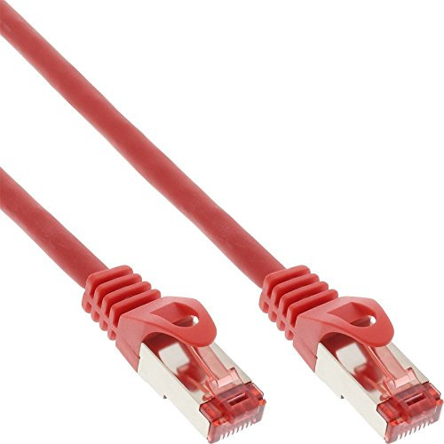 InLine Patchkabel, S/FTP (PiMf), Cat.6, 250MHz, PVC, Kupfer, RJ45, 1Gb/s, 2m, rot, Netzwerkkabel, doppelt geschirmt, 76402R
