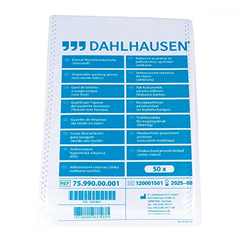 Dahlhausen Waschhandschuhe Flauschvlies 14,5 x 22 cm, 50 St