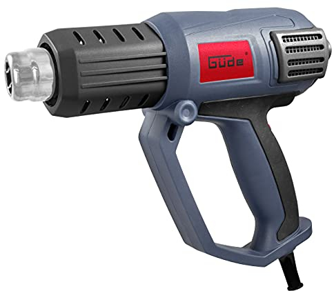 Güde 58121 HLG 650-2000 LCD Heißluftgebläse Heißluftpistole (LED-Temperaturanzeige, 50-650°C , 4 Vorsatzdüsen, 2000W)