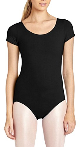 Gladiolus Damen Ballett Trikot Ballettanzug Kurzarm Tanz Body Gymnastikanzug Turnanzug Leotard Schwarz XL
