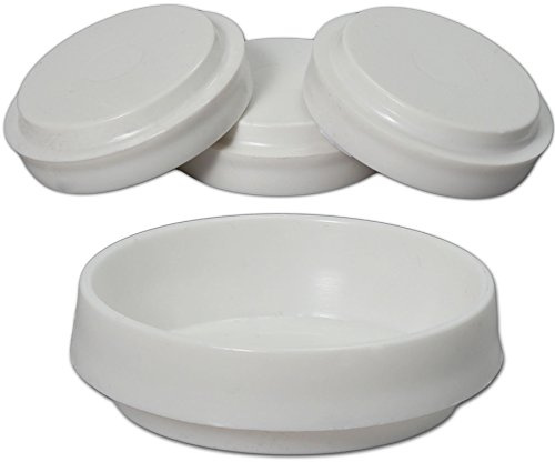 4x Large White Furniture Castor Cups - Anti-Slide/Skid Carpet Protectors