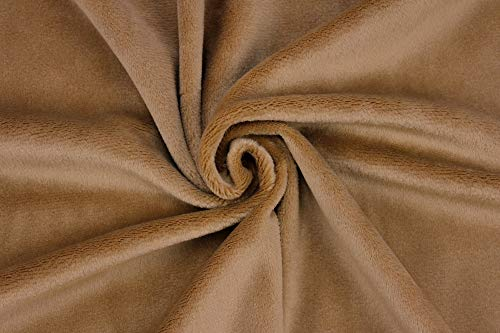 Microfaser-Plüsch Stoff SHORTY als Meterware in vielen Farben - 1,5mm Florlänge, EN71-3 & EN 71-9 zertifiziert (braun)