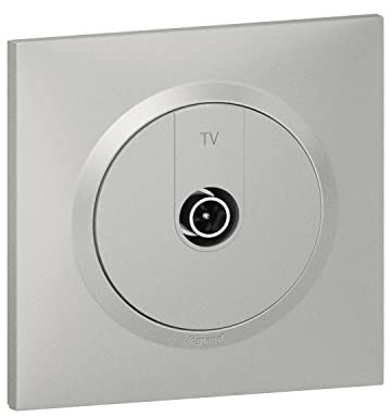 Legrand - Prise TV étoile blindée dooxie livrée avec plaque carrée alu et griffes - emballage blister