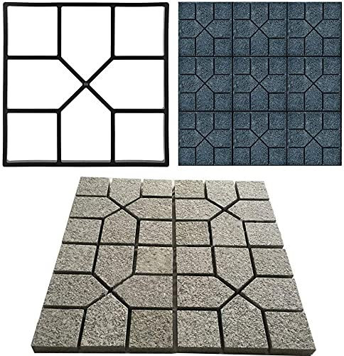 GOTOTOP Machine de trottoir de jardin réutilisable en béton et ciment pour pavés, terrasses, allées, 40 x 40 cm