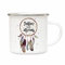 ilka parey wandtattoo-welt Emaillebecher Becher Tasse Camping Traumfänger Spruch Follow your Dreams Kaffeetasse Geschenk Spruchbecher eb343