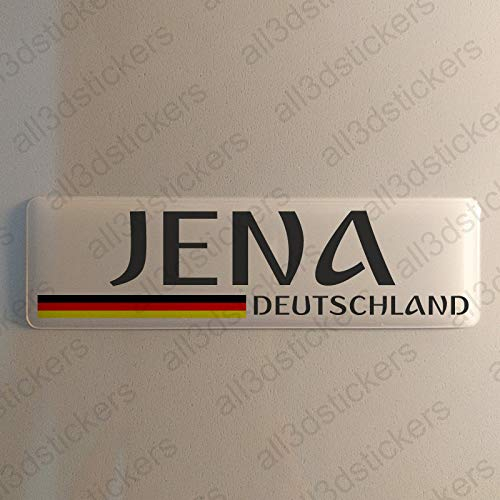Jena Deutschland Aufkleber Jena 120x30mm Autoaufkleber Flagge 3D Fahne Germany