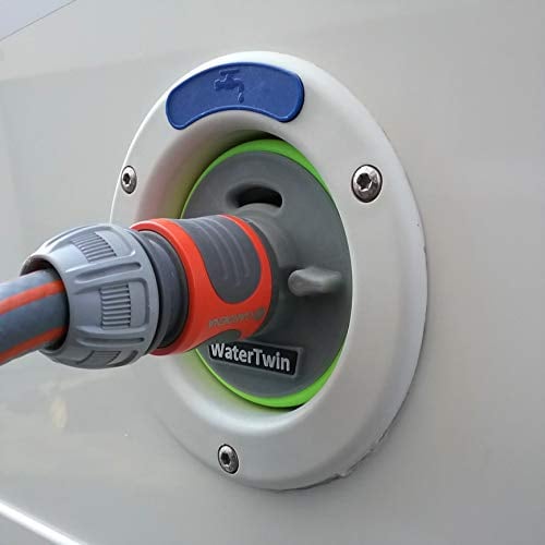 MaJoCompTec® WATERTWIN Wasser Befüll Adapter | Tankadapter kompatibel mit Gardena Anschluss | Tankdeckel Zubehör für Wohnmobil Wohnwagen Einfüllstutzen (Adapter 3-Pin D:78)