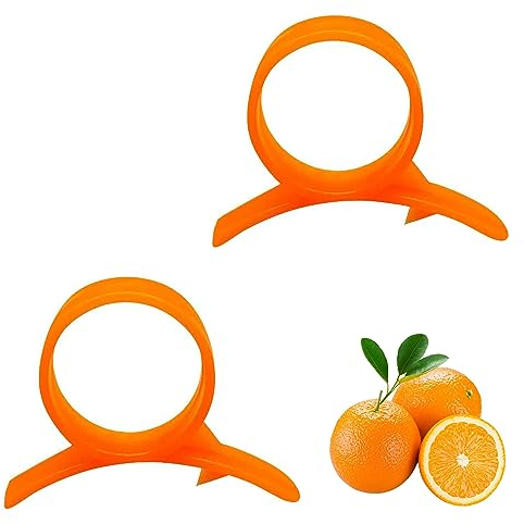 YUEMING 2 Pcs Citrus Zester Peeler, Orange Peeler Citrus Remover Plastic Fruit Cutter Easy Opener Fruit Opener Kitchen Gadget for Orange (Random Colors)