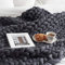 Gestrickte Decke, Grobe Strickdecke Wolle Garn Arm Stricken werfen Super große klobige Stricken Decke Haustier Bett Stuhl Sofa Yoga Matte Teppich (Dunkelgrau,100 * 120cm)