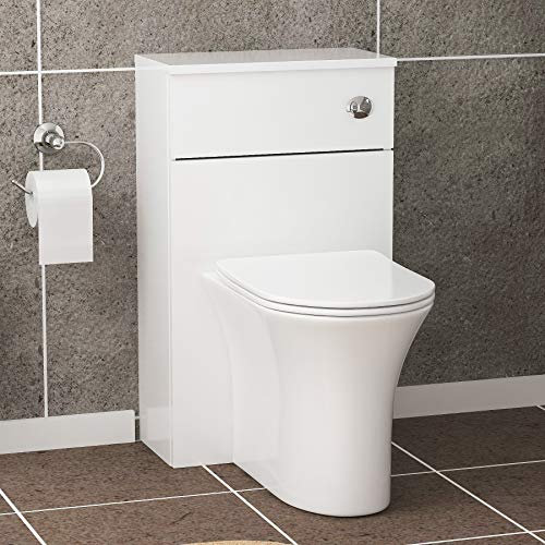Bathroom Back to Wall WC Unit with Breeze BTW Rimless Pan + Soft Close Seat & Concealed Cistern - Gloss White