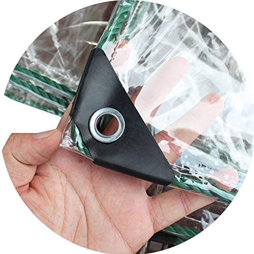 ZHUOZ1T Schwere Transparente Plane,100% Wasserdicht Folie,0,4 mm,PVC Film,Mit öSen,Für Balkon,AußEnbereich,Innenhof,Pflanzendecke,GrößE Kann Angepasst Werden,420 G/M²(2x4m/6.6x13.1ft)