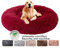 Deluxe-Haustierbett, Hundebett mit Plüsch, Mittel und Große Hunde atmungsaktiv, Hundekörbchen waschbar, Rundes Plüsch-Katzenbett-Hundehaus-Welpen-Kissen - Ø 110cm