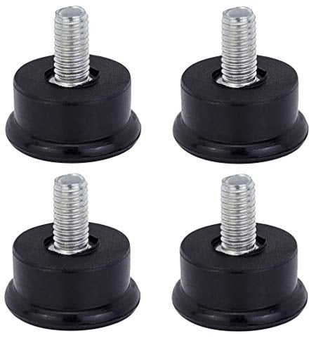 Bulldog Castors Adjustable Levelling Feet - Set of 4 - M6 Thread with 22mm Foot Diameter - Ideal for Furniture, Appliances and Small Equipment Black