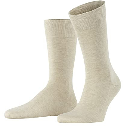 FALKE Herren Socken Family M So nachhaltige Baumwolle einfarbig 1 Paar, Beige Sand Melange 4650, 43-46