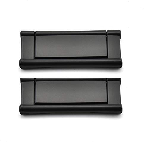 BOZONLI 2pcs Unsichtbare Griffe Flache Möbelgriffe Zinklegierung Pull Flush Hatch Locker für Küche Schrank Schublade Türgriffe - Matt Schwarz 64mm