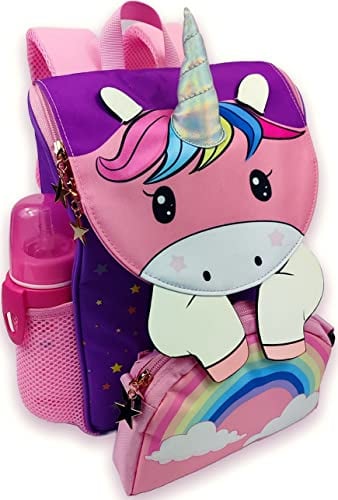 MIXIRL® Kindergartenrucksack Mädchen & Kleinkind Rucksack ab 3 Jahre hochwertiger Einhorn Kinderrucksack mit Brustgurt - ideal für Freizeit, KiTa, Kindergarten