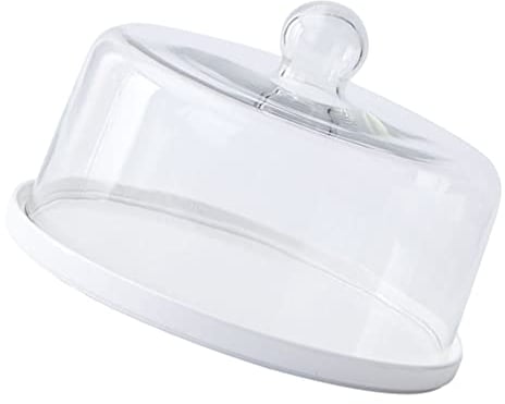 Cabilock 1pc Transparent Glass Cake Cover with Food Tray Elegant Cake Display Dome for Desserts Stylish Design Dustproof for Parties and Special Occasions