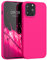 kwmobile Case Compatible with Apple iPhone 13 Pro Max Case - Slim Protective TPU Silicone Phone Cover - Neon Pink