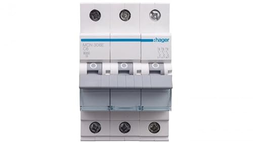 Leitungsschutzschalter 3P C 6A 6kA AC MCN306E Hager Polo 3250614313943