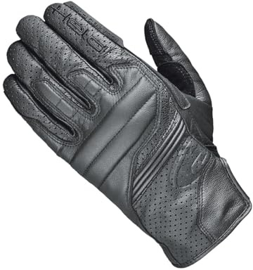 Held Rodney II - Urban Motorrad Handschuhe Frau - Leder Motorradhandschuhe Damen Sommer mit Knöchelschutz CE Zertifiziert - Smartphone Touchscreen Bedienung, Coolmax Futter - Schwarz, Größe 6