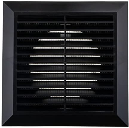 Vent Systems Ø4 Duct - 6.7 x 6.7 Inch Black Air Vent Cover - Bathroom Exhaust Vent Pipe - White Louvered Outdoor Vent Cover - Ø100 mm (170 x 170 mm)