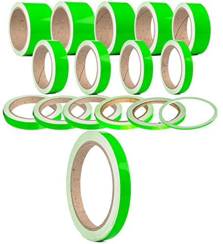 Leuchtfarben Neon auffällige Klebestreifen Zierstreifen Dekor Bänder Autostyling Stripe Decal Pinstriping Markierungsleisten Warnstreifen Begrenzungsbänder (10 mm, Neon Grün)