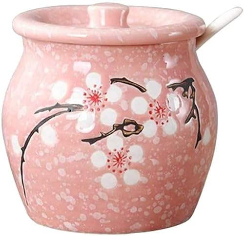 jinshang Sucrier japonais en céramique avec couvercle et cuillère