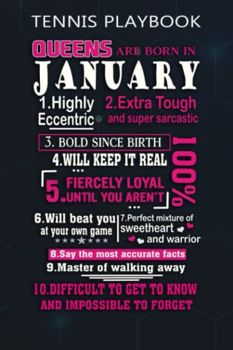 Tennis Playbook :Queens Are Born in January: Gifts for Her:Blank Tennis court Diagrams | Tennis Coaching Playbook for drawing up plays, drills, and ... Tennis field diagram notebook,Birthday Gifts