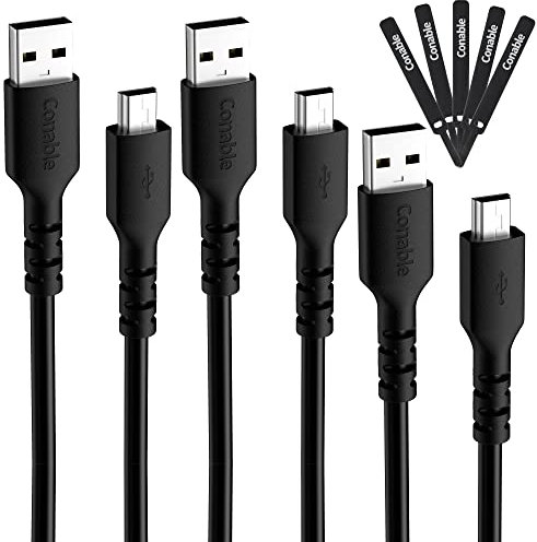 Mini USB Cable 6 Feet (3 Pack), Camera USB Cable, USB 2.0 Type A to Mini B Cord Compatible PS3 Controller, MP3 Player, Digital Camera, Yeti Microphone and More with 5 Cable Ties- 6 ft