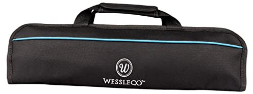 SunniMix Kochmessertasche Tragbar, Aufbewahrungstasche für Messer, Messertasche 5 Messerschlitze, Messerbesteckträger, Tragetasche, Multifunktions-Werkzeugtasche für Reisen Küche Grillen - Blau