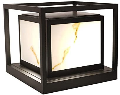 FAZRPIP IP65 wasserdichte Säulenlampe Chinesische Retro-Gartendekorant-Pfostenkappe beleuchtet quadratische Außenpfosten-Leuchte Aluminium-Landschaftshof-Straßenlaterne