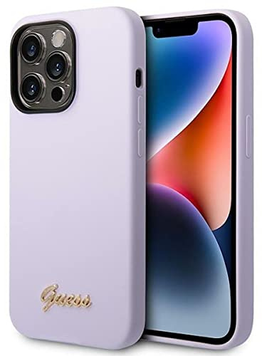 Guess GUHCP14XSLSMU hülle für iPhone 14 Pro Max 6,7 violett/Purple Hard case Silicone Vintage Gold Logo