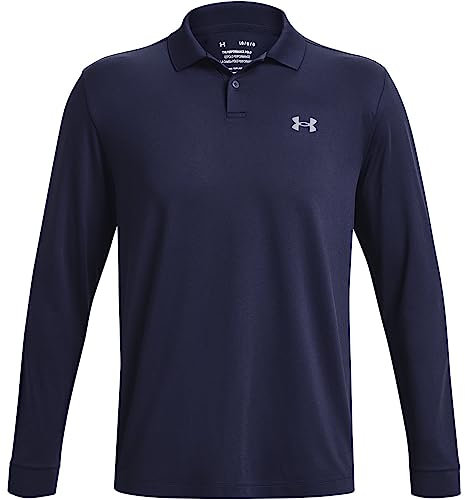 Under Armour Herren Performance Polo 3.0 Langarm, (410) Midnight Navy/Pitch Gray, XXL